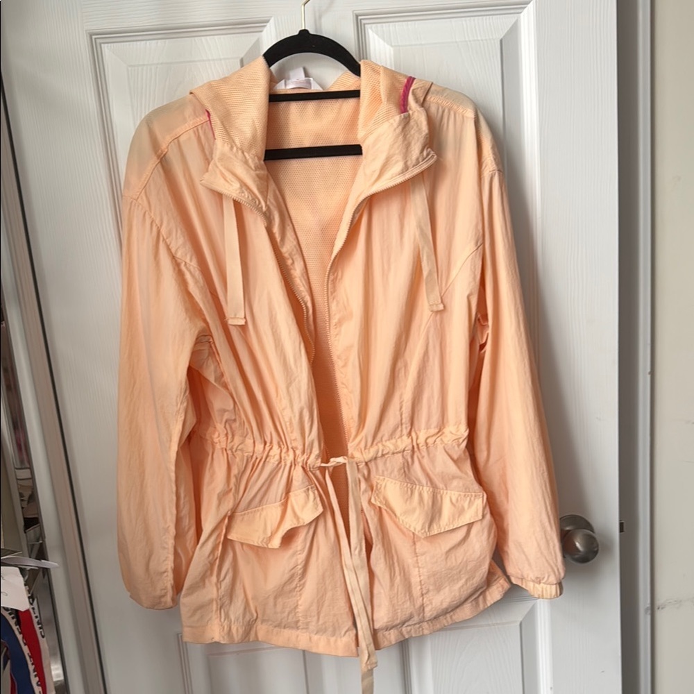 Hooded funnel neck Light Peach Jacket